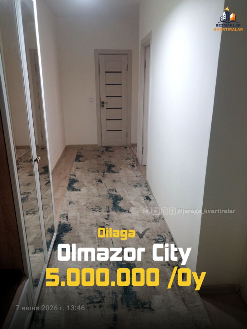 2 xonali kvartira olmazorda